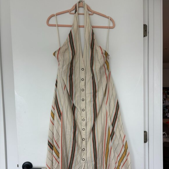 Free People Striped Halter Maxi Dress – Size Large - Picture 1 of 5